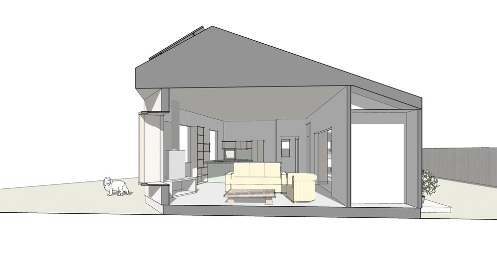  A deep roof section allows for plenty of ceiling insulation, ventilation for the roof space to remove unwanted heat and condensation, and of course plenty of room for solar panels. 