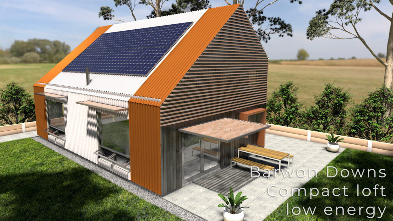 Compact loft style studio home, energy efficient